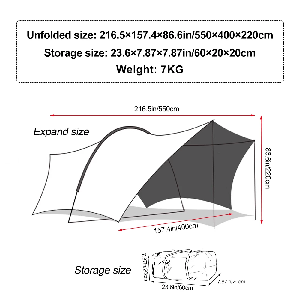 UPF50+ Lycra Beach Tent, Portable Sunshade Canopy with Sandbag Anchors, Windproof Outdoor Shelter for Camping, Fishing & Picnic image 6