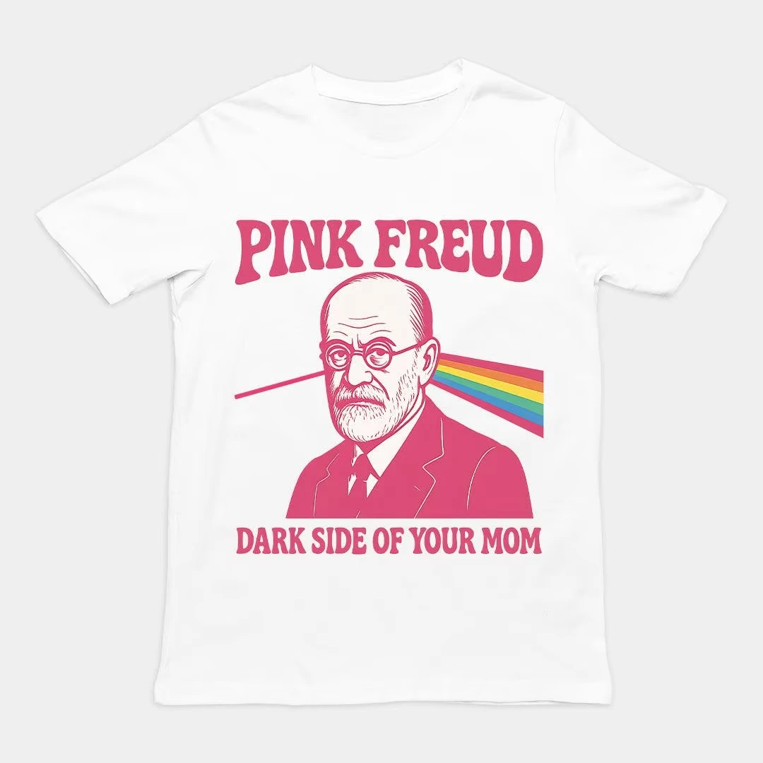 Pink Freud Dark Side of Your Mom Printed T-shirt Men Women Short Sleeve Cotton T-shirt Men's T-shirts 2026 Summer Men's Clothing