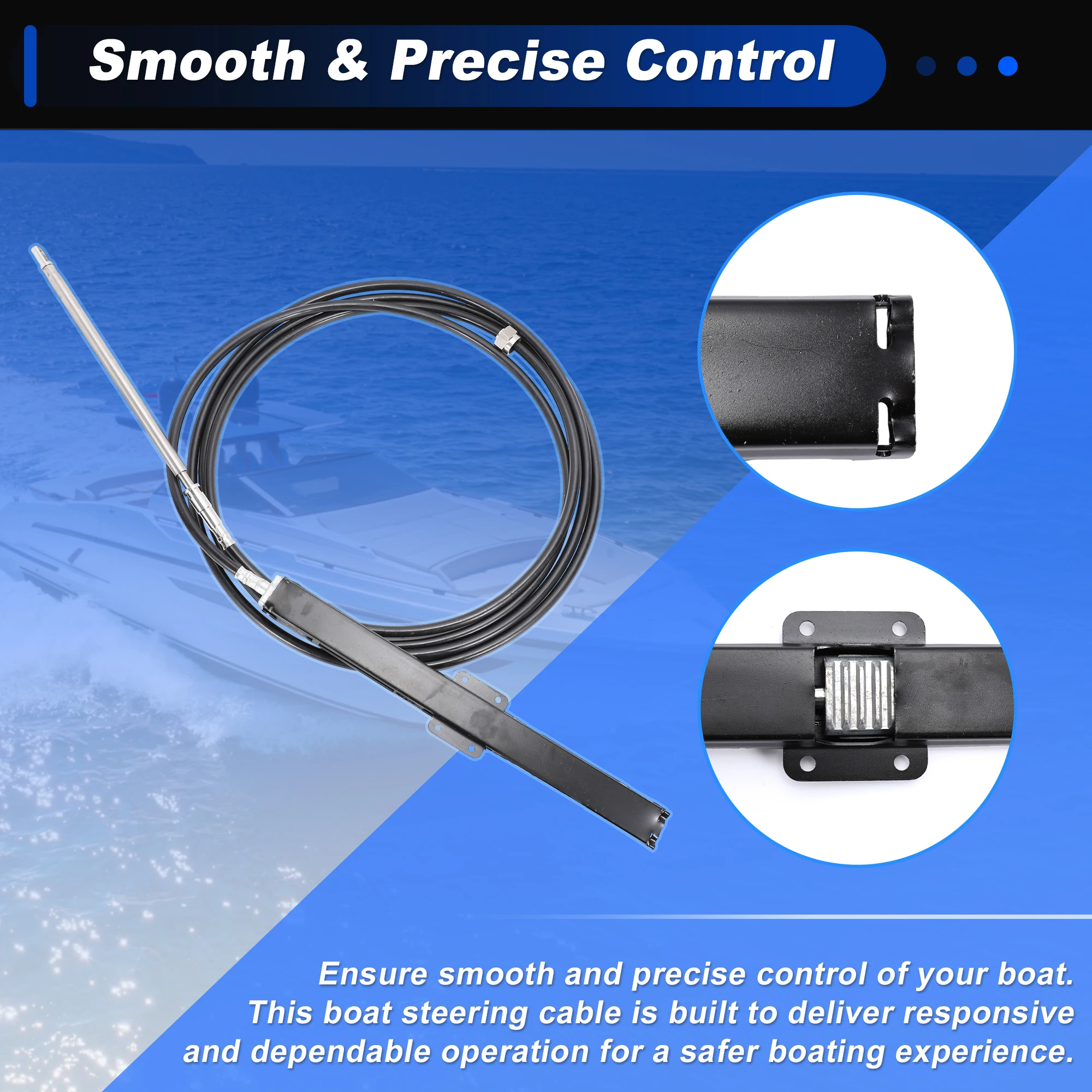 UXCELL 1 قطعة 19 قدم رقم SSC13419/20 قدم رقم SSC13420/21 قدم رقم SSC13421/23 قدم رقم SSC13423 كابل التحكم في توجيه رف القوارب البحرية #3