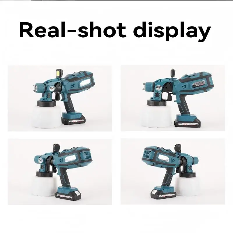 New Electric Paint Sprayer with LED Light, High Atomization, Long-Life Battery Cordless Spray Gun for Paint & Latex Paint