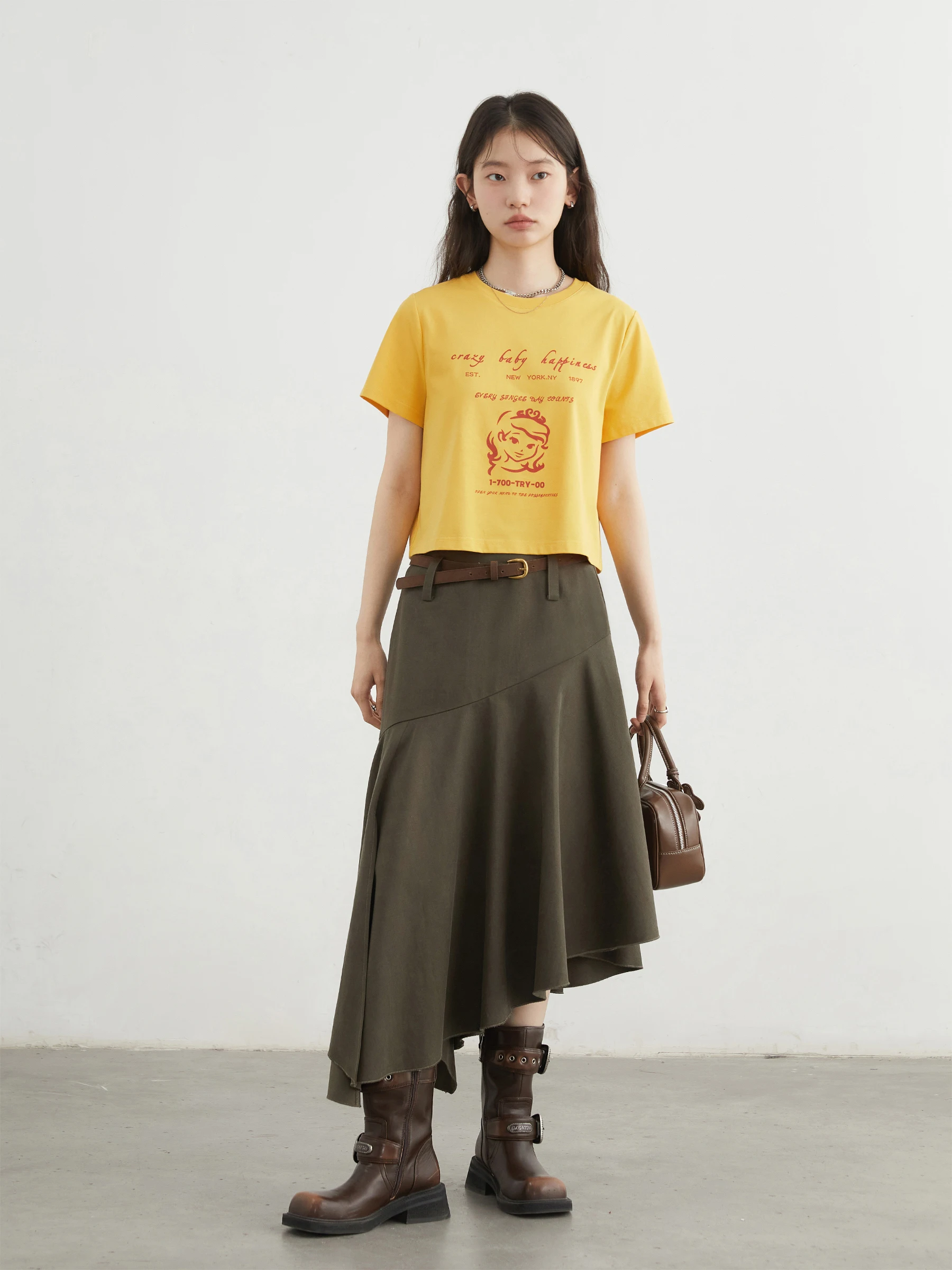 CHIC VEN Women Skirts Korean Solid Loose Irregular Hem Fish Tail Side Slit Skirt Female Clothing Spring Summer New 2025