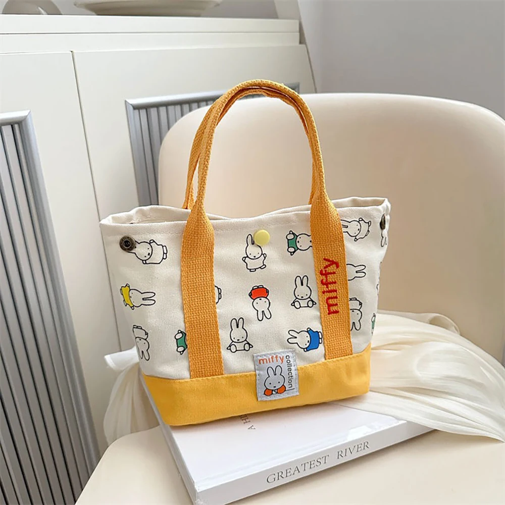 HEISSER VERKAUF Kawaii Miffy Niedliche Handtasche Cartoon-Kaninchen Leinwand-Stickerei Modische Bento Multifunktionale Aufbewahrungstasche Mädchengeschenk – Detail 17