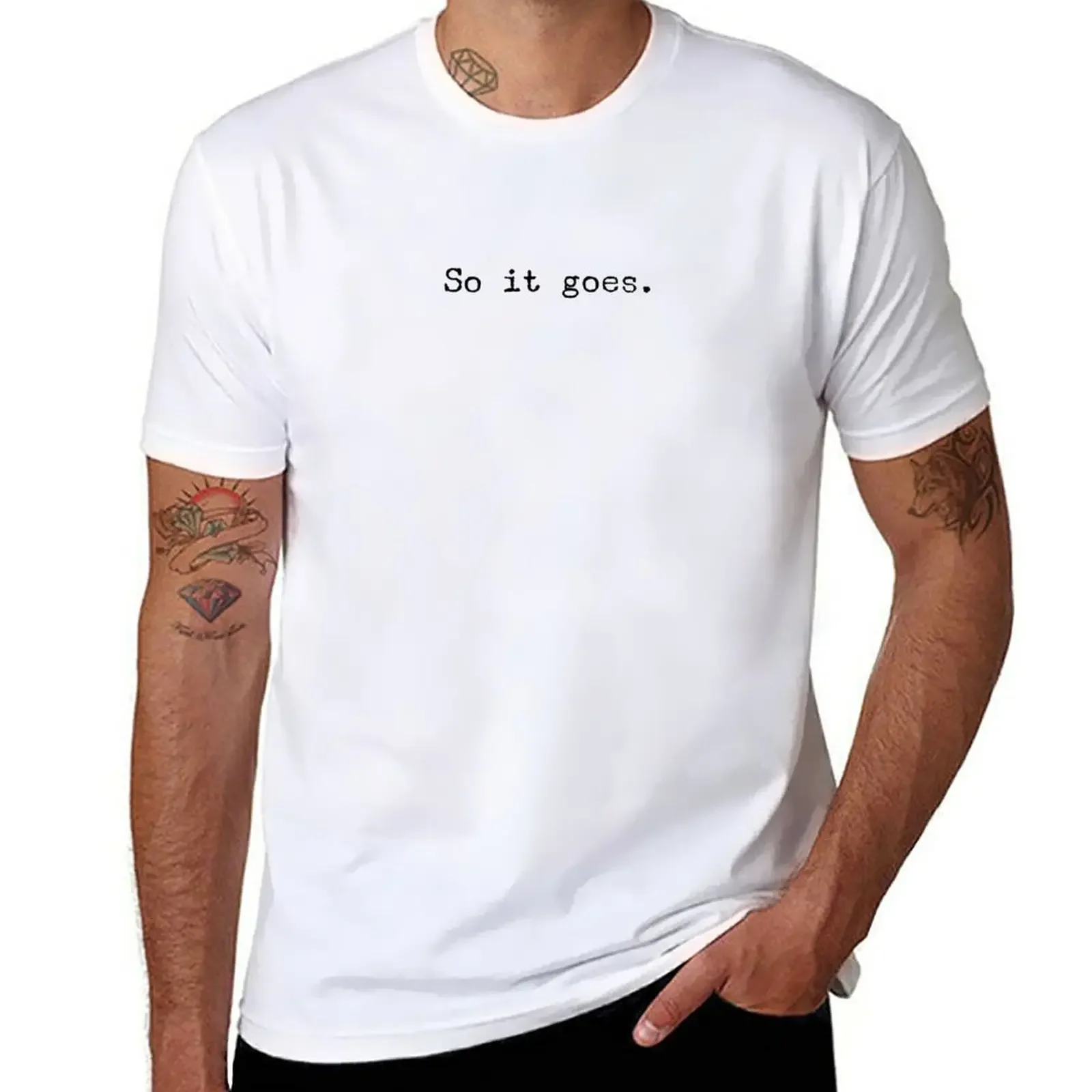 So it goes, Vonnegut quote T-Shirt animal prinfor boys for a boy Men's t shirts