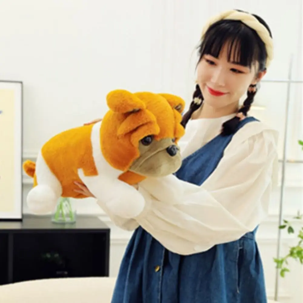 Palpebre spesse Shar Pei Cane Peluche Sdraiato Morbido Shar Pei Cane Peluche Bambola PP Cotone Comodi Animali Peluche Giocattoli Per Bambini