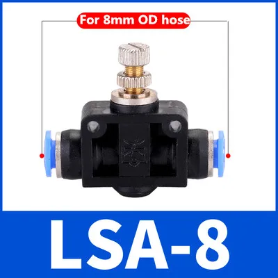 5PCS Pneumatics Air Throttle Valve Speed Control Quick Hose Tube Water Fitting Connector Pneumatic Fittings 4mm 6mm 8mm 10mm