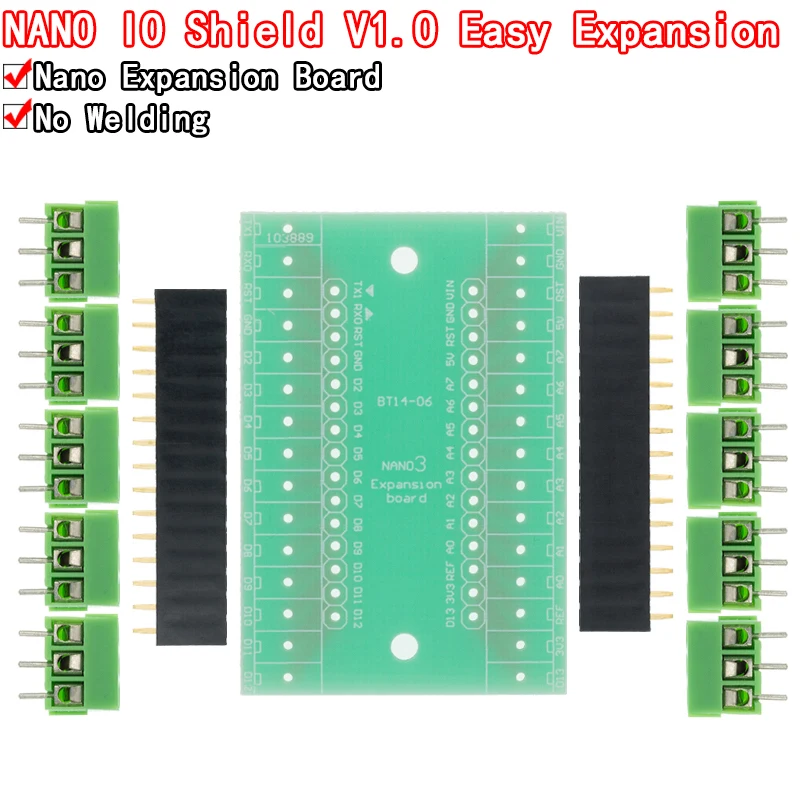 NANO V3.0 3.0 Controller Terminal Adapter Expansion Board NANO IO Shield Simple Extension Plate For Arduino AVR ATMEGA328P