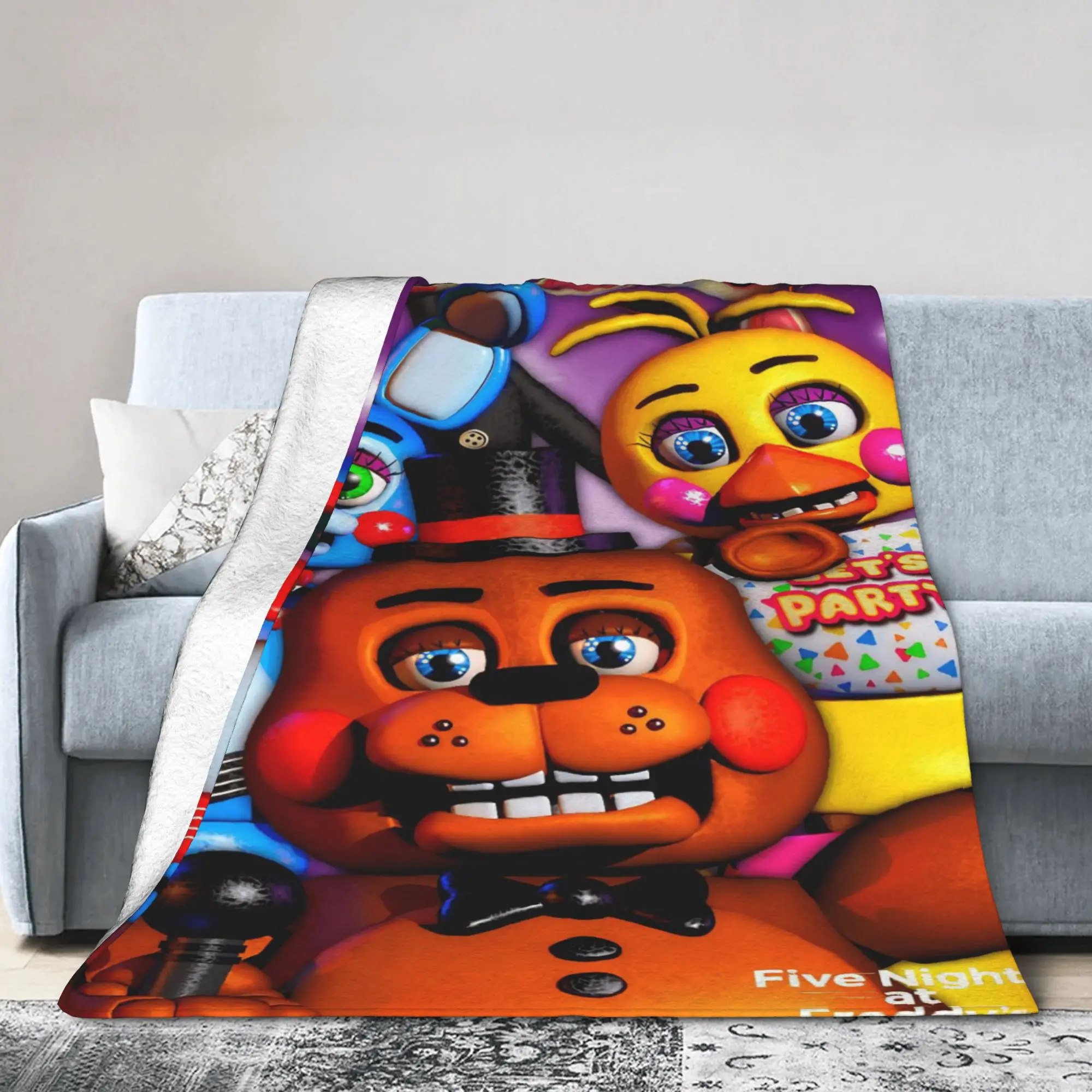 FNAF At Freddys Bonnie Blankets Game Airplane Travel Flannel Bedding Throws For Couch Chair Warm Custom Quality Bedspread Gift