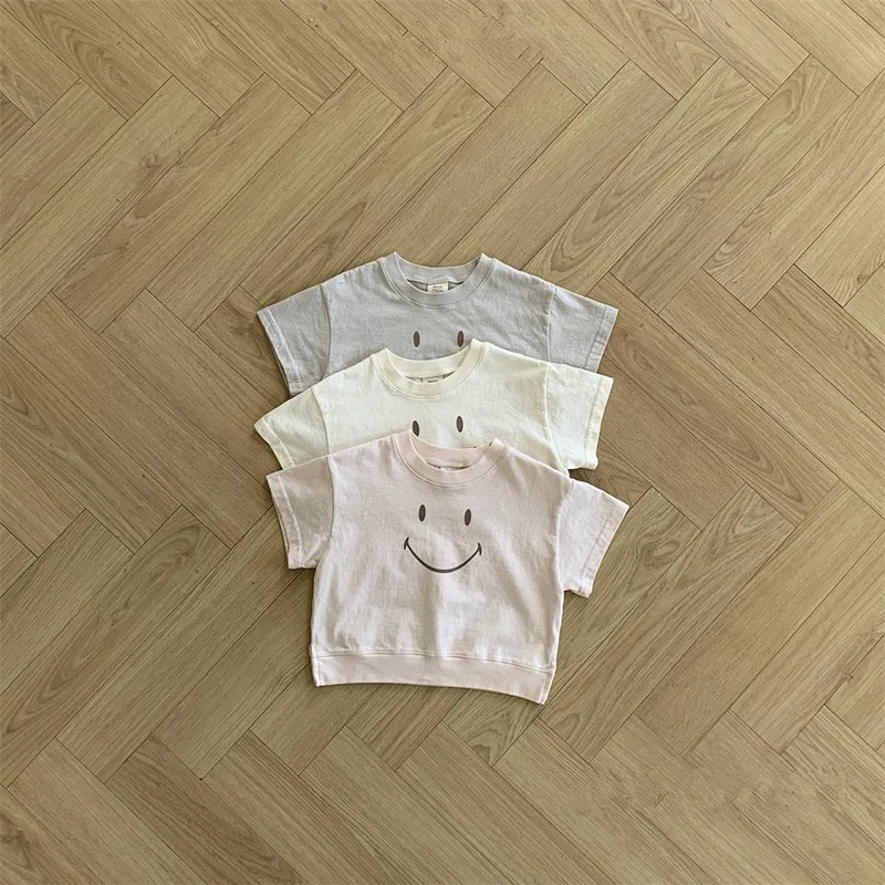 

2024 Summer New Baby Short Sleeve T Shirts Cotton Infant Boy Girl Cartoon Print Casual Tees Toddler Versatile Bottoming Tops