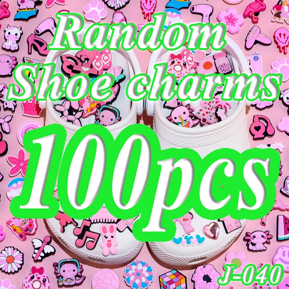 20/50/100 Uds. Amuletos de zapatos de color rosa al azar para mujeres y niñas, bonitos adornos de zapatos con Perfume rosa, alfileres para niñas, regalos, accesorios para sandalias