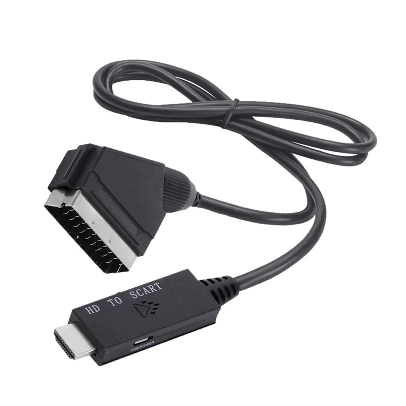 HDMI -Compatible to Scart Connection Cable 1M Audio/Video Converter HDMI -Compatible to Scart HD Converter