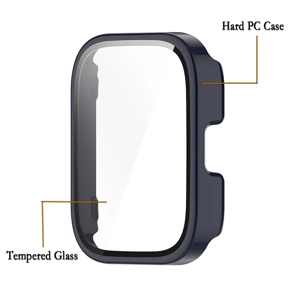 For Huami Amazfit Bip5 Unity A2324 Full Coverage Watch Case PC Hard Cover With High-quality Tempered Glass Screen Protector Film