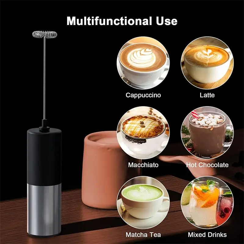 Portable Rechargeable Electric Milk Frother Foam Maker Handheld Foamer High Speeds Drink Mixer Frothing Wand for Coffee Dropship