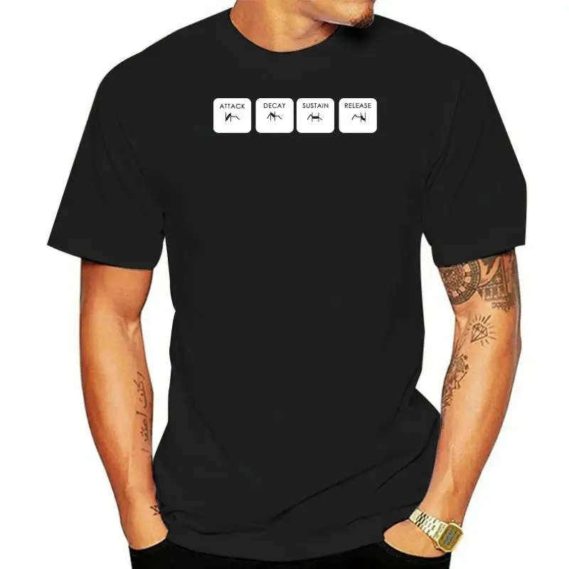 Adsr T-Shirt Cotton Synthesiser Moog Roland Music Producer Ableton Tee Shirts For Men Short Sleeve Tops Hip Hop Clothes