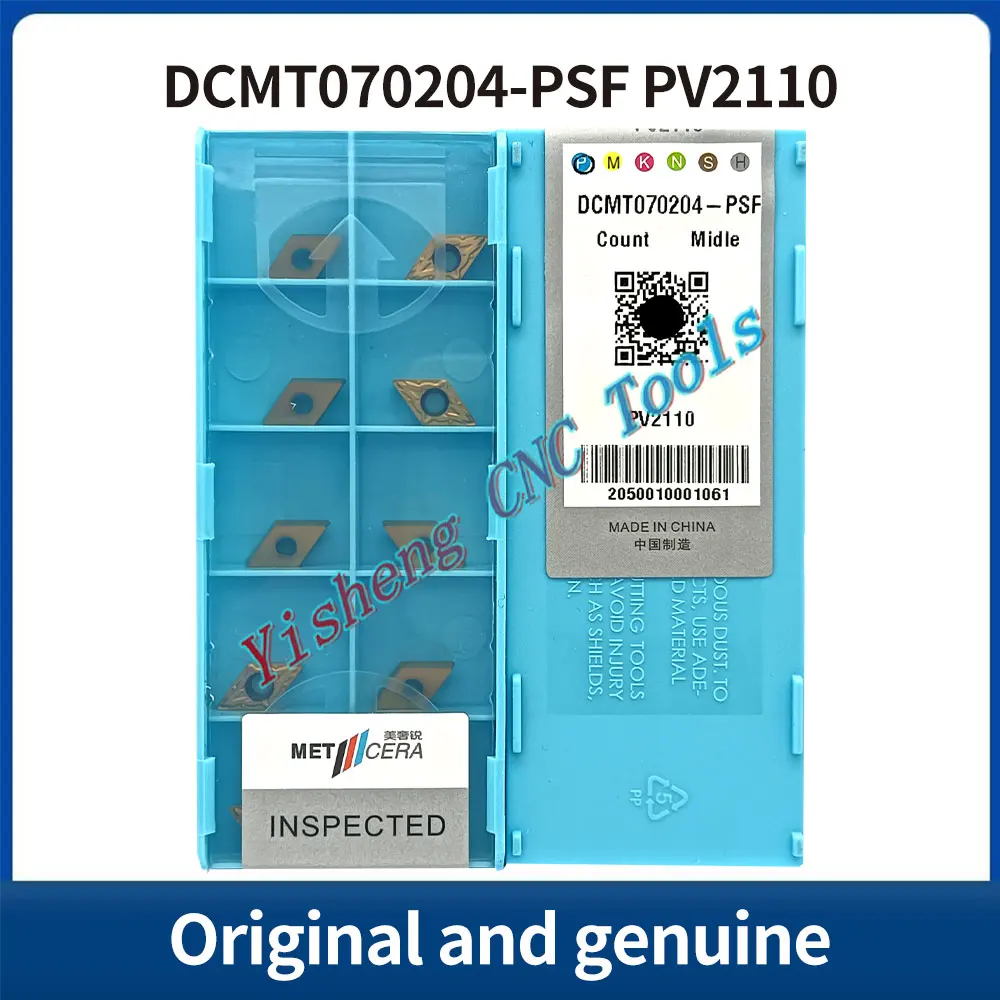 METCERA Schneidwerkzeuge DCMT070204-2PS DCMT070204-PSF DCMT11T302-2PS DCMT11T302-PSF DCMT11T304-2PS MC2010 PV2110 CNC-Klingen