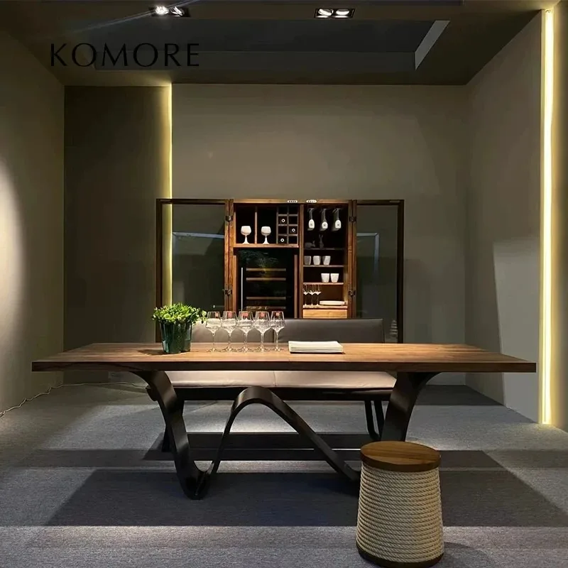 

Modern minimalist style, five stainless steel w type/wave/dining table