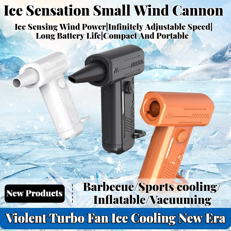 

High-Speed 130,000 RPM Handheld Turbo Fan with LED Light - Mini Portable for Dust Blowing, Outdoor Camping & Emergency Use