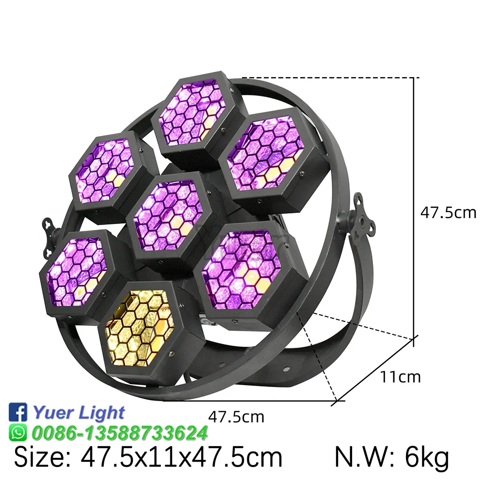 NEW 7x50W RGB LED Retro Flash Light DMX512 DJ Sound Party Equipment flashing lights dance club Disco Stage Effect Light