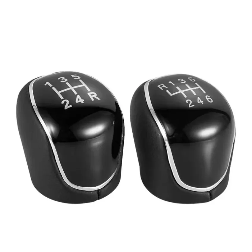 5 / 6 Speed Gear Shift Knob Fit for Ford Mondeo Mk4 S-Max C-Max Focus Mk2 Leather Shifter Lever Arm Headball Car Accessories1pc