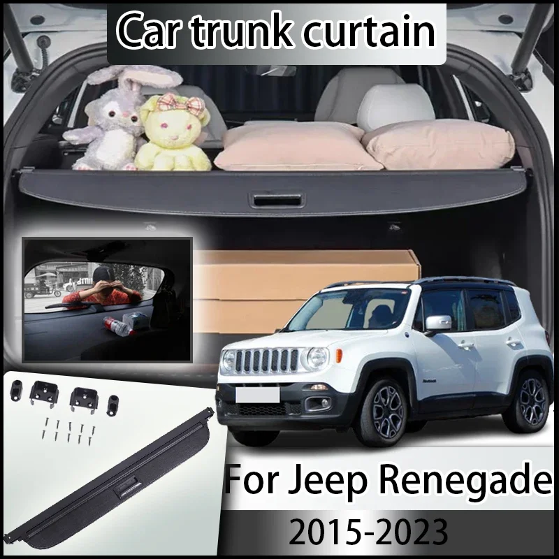 

Car Trunk Cover Curtain For Jeep Renegade 2016 2017 2015-2023 Rear Boot Curtain Tail Box Storage Partition Shade Car Accessories