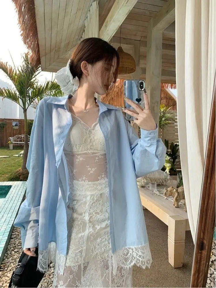 

Весна 2026: Женская свободная куртка с кружевными вставками и воротником, повседневная, во французском стиле, с коротким рукавом, модный дизайн для девушек