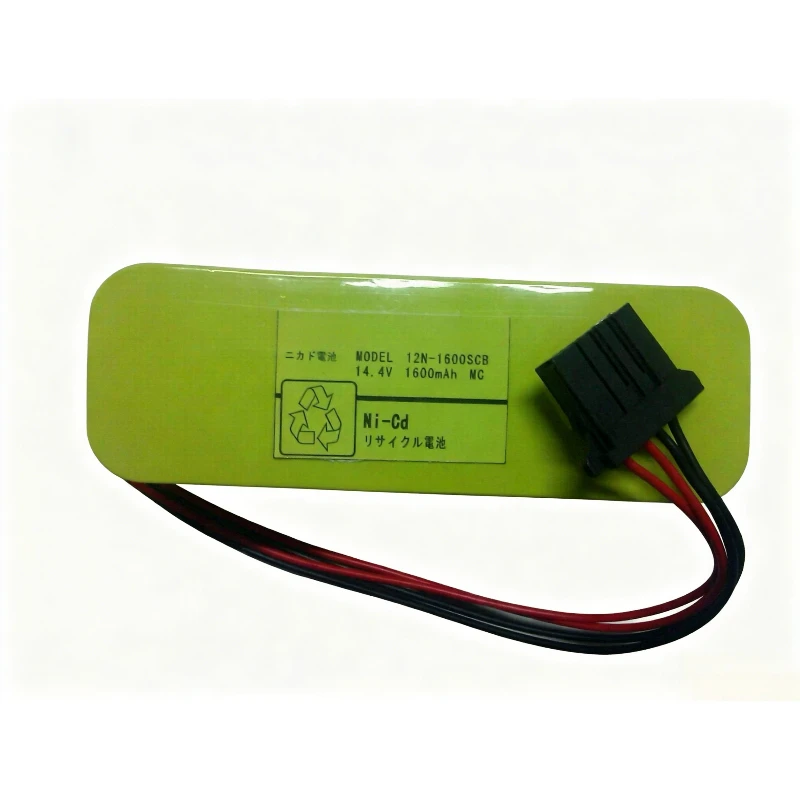 New 12N-1600SCB Replacement Battery 14.4V 1600mAh Ni-Cd Battery Pack for Sanyo Cadnica PLC Industrial Control Medical with Plug