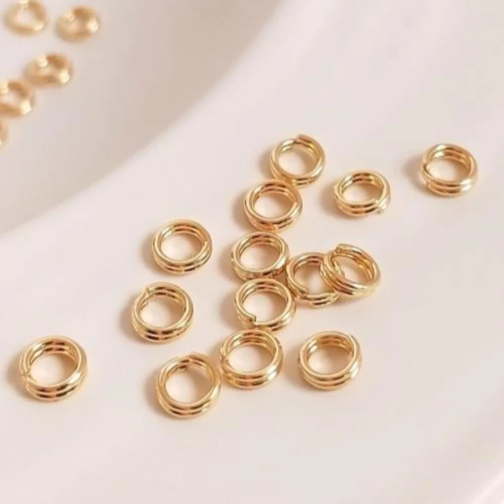 

14K Gold-wrapped Accessories Double-layer Open Ring Handmade DIY Jewelry Necklace Bracelet Closing Ring Connecting Ring