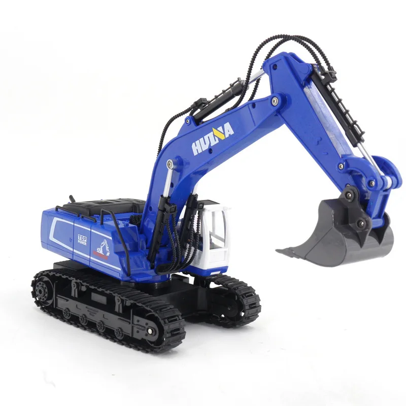 Huina Toys 1:18 Scale RC Excavator 9 Channel Remote Controll Truck Engineering Vehicle Hook Model Car Toys Boys Christmas Gifts