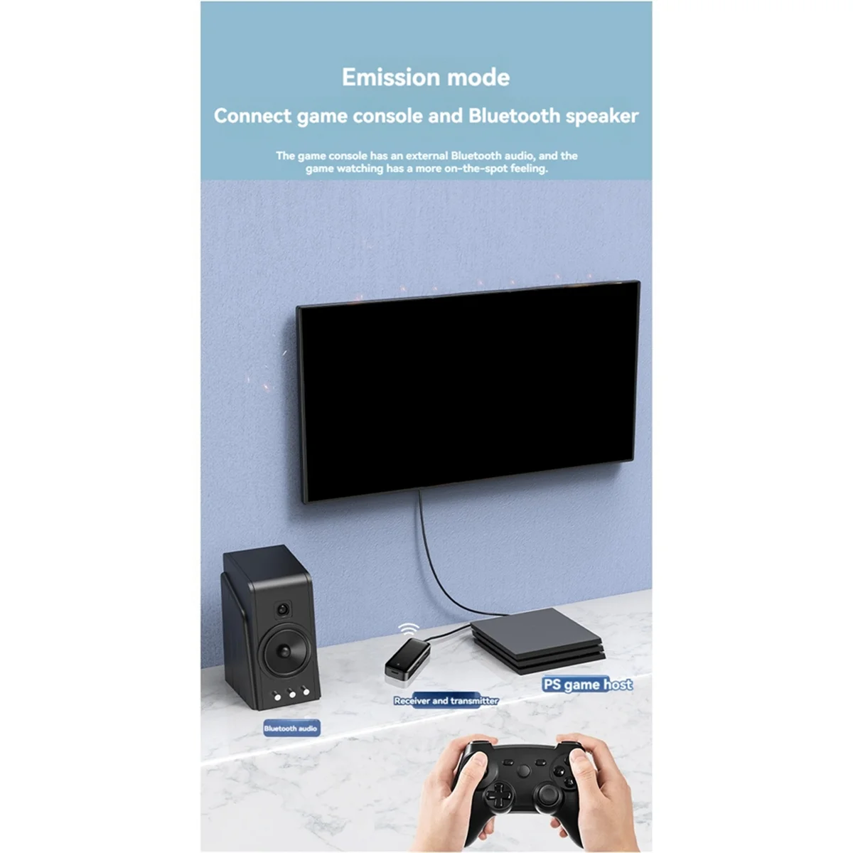 RISE Bluetooth 5.3 Odbiornik Nadajnik Samochodowy Adapter Audio Bluetooth Bezprzewodowy Adapter Audio Aux 3,5 mm Obsługa zdjęć bezprzewodowych