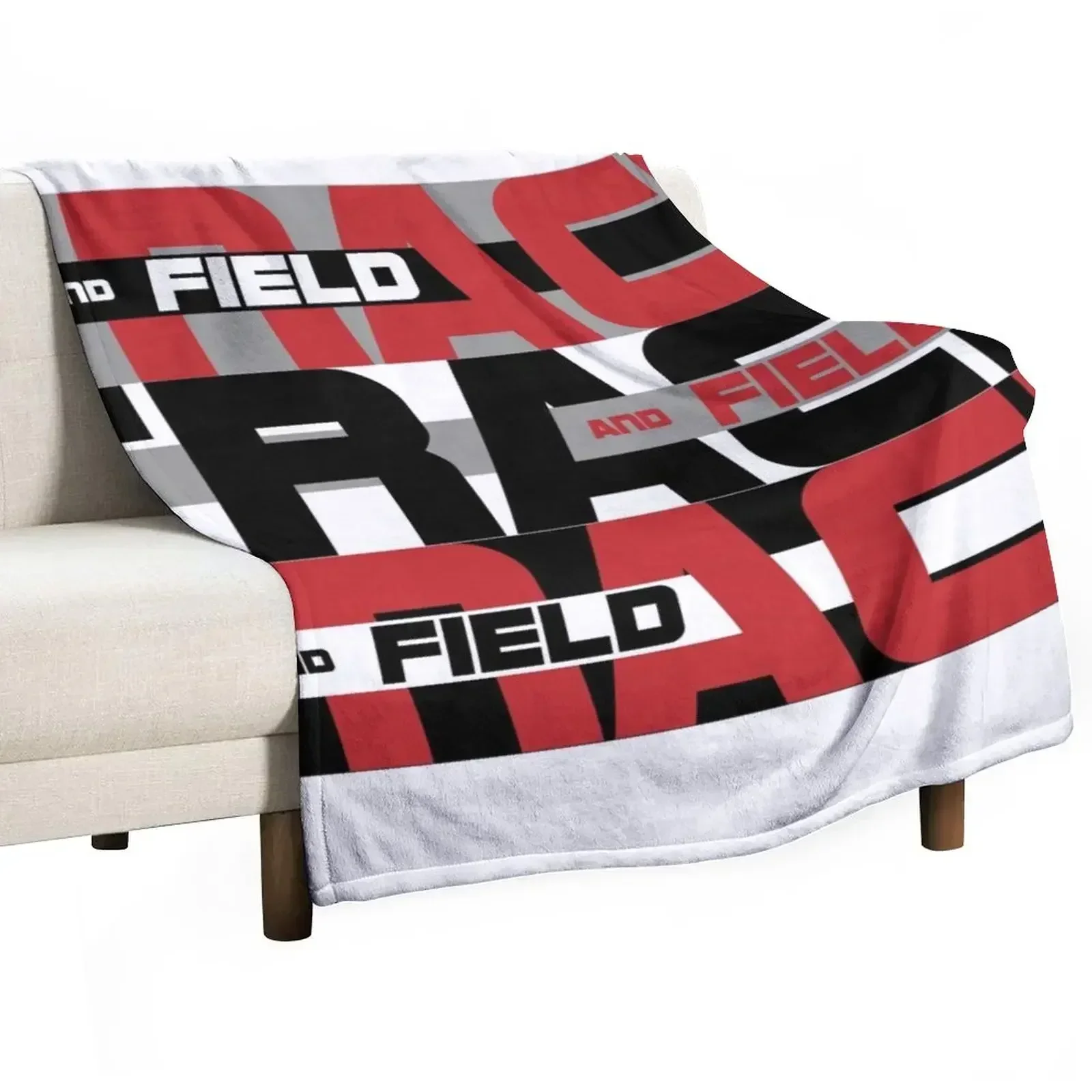 Track and Field Tri-Color Throw Blanket Travel Thin blankets and throws Blankets