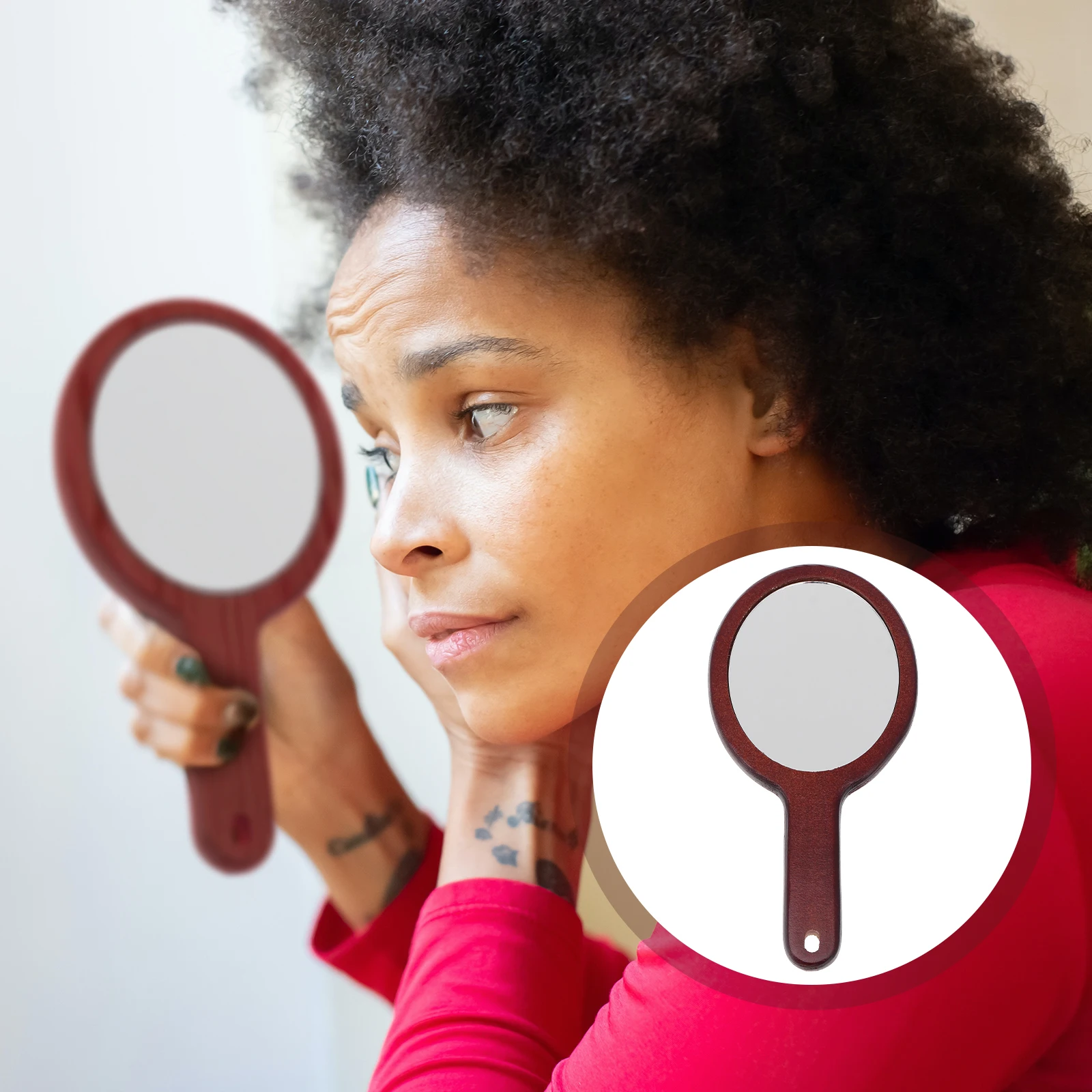 Handheld Makeup Design Portable Travel Size Bathroom Accessories Dressing Portable Mirror Table Mirror