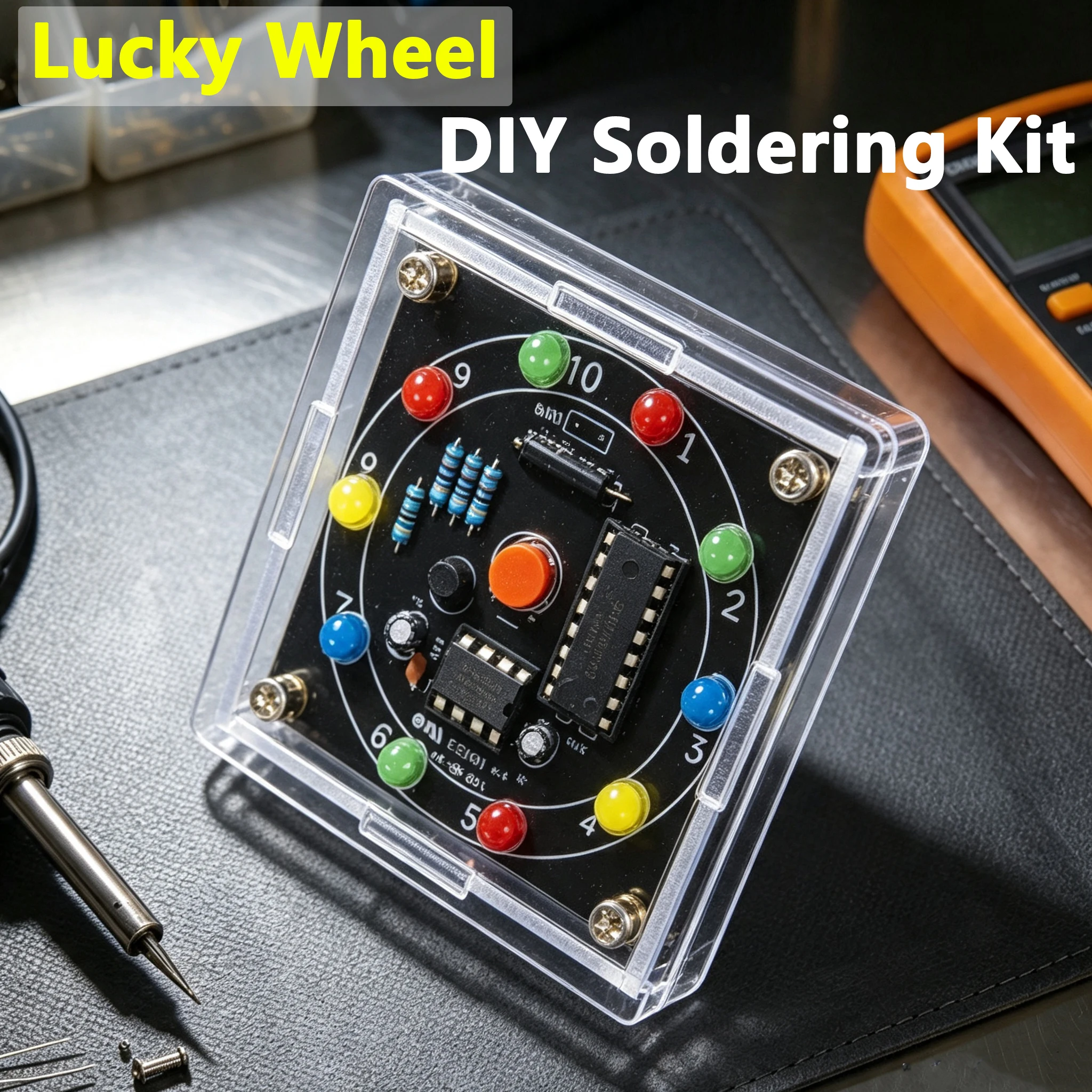 Electronic Lucky Wheel Kit Simulation Shaker Soldering Assembly Teaching Training Fun DIY loose parts