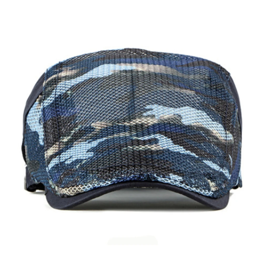 HT4762 القبعات الربيع الصيف كاب رياضي شبكي قبعات للحماية من الشمس للرجال النساء التمويه اللبلاب قبعة مسطحة قبعة البيريه الذكور الإناث قابل للتعديل قبعة بيريه