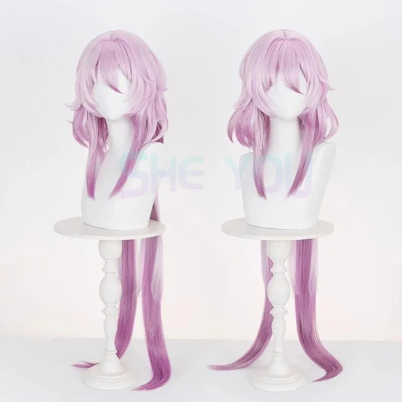 

March 7th Evernight 110cm Pink Purple Gradient Wigs For Women Cosplay Anime Wig Heat Resistant Synthetic Hair yi;4