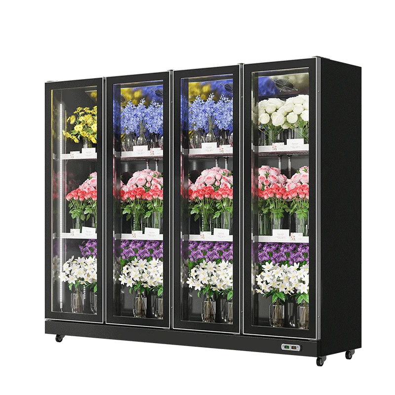 

1800L large-capacity multi-climate flower fresh-keeping four-door flower refrigerator cooler refrigerator