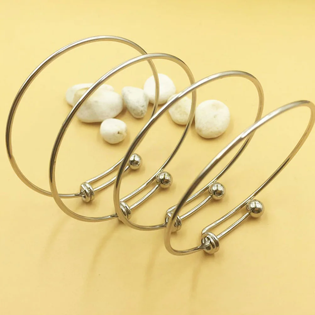 

15Pcs Stainless Bracelet Adjustable Expandable Bangles Bulk Charm Jewelry Stainless Steel Push-Pull Bracelet for Birthday