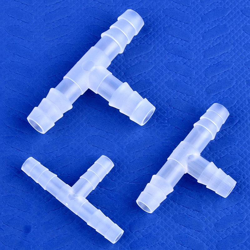 5‑200Pcs Equal Tee Pagoda Hose Connector, 2.1‑12mm Plastic T‑Shape Pipe Fitting for Aquarium Air Pump, Garden Drip Irrigation Water Tube Joint