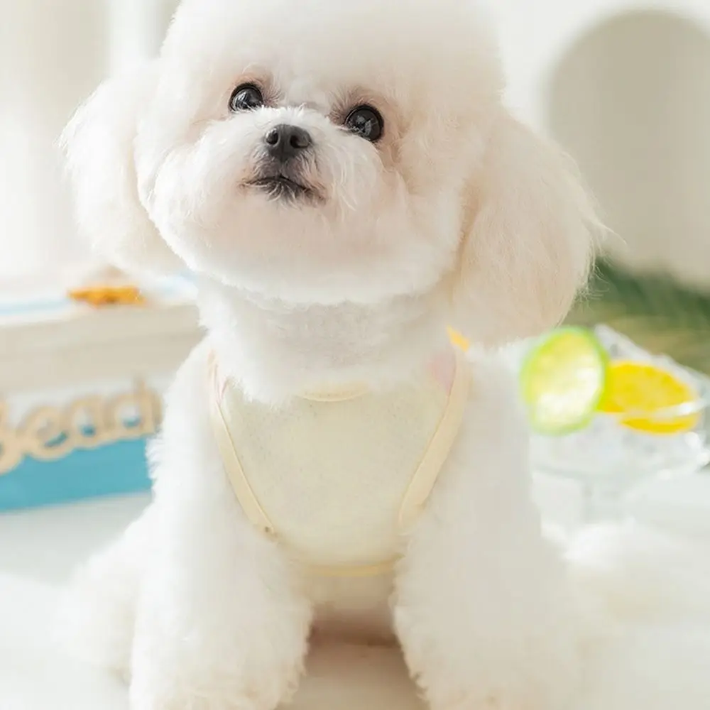 Mesh Dog Candy Colored Vest with Small Butterfly Comfortable Pet Traction Vest Breathable Sun Protection Cool Pet Dog Clothing