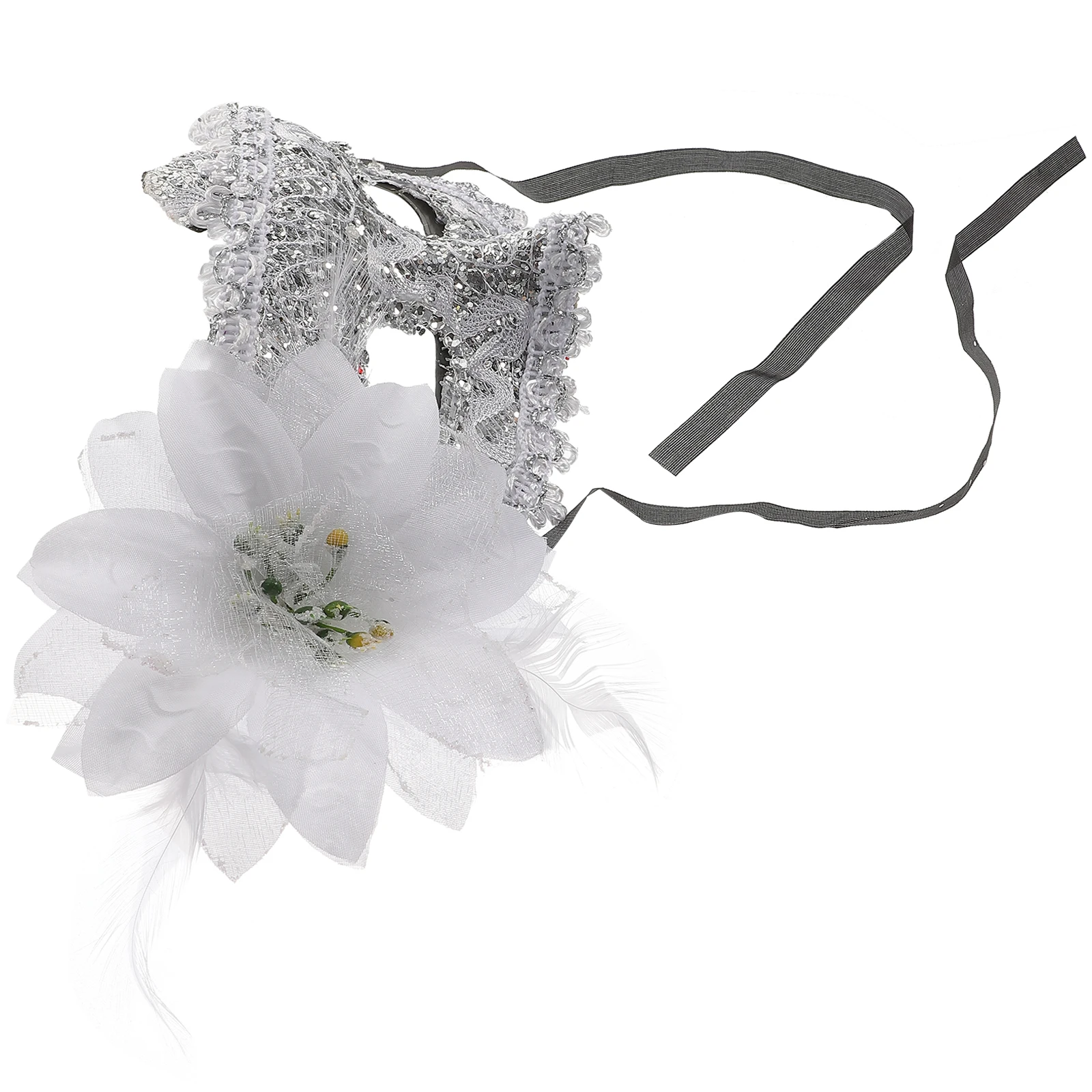 

Lily Mask Style White Lace Face Mask for Masquerade Ball Halloween Costume Party Elegant Plastic PU Material
