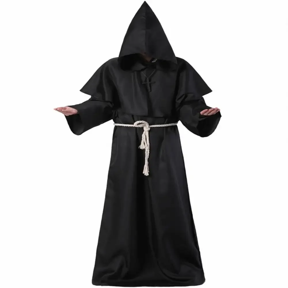 Déguisement de Magicien Everak pour Halloween, Robe de Frère Chrétien Médiéval, Cape de Sorcière, Fantôme, Vampire, Accessoire de ix, Nouvelle Collection