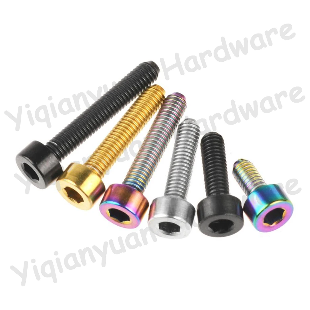 1 stück M3 M4 DIN912 Bunte Titan Hexagon Socket Cap Head Schrauben Allen Schlüssel Schrauben mit Grob Gewinde 4 Farben