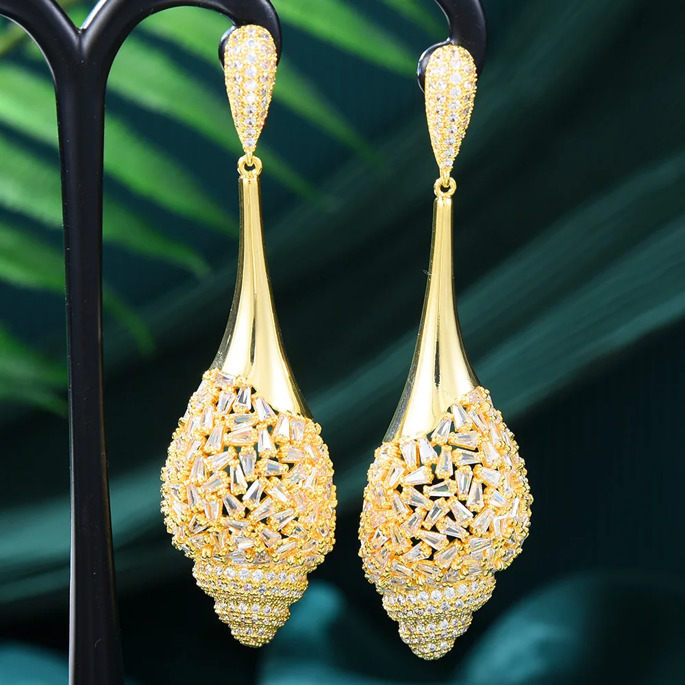 

Missvikki Original Luxury Long Pendant Earrings for Ladies Fashion Jewelry Cubic Zirconia New Design High Quality Gift
