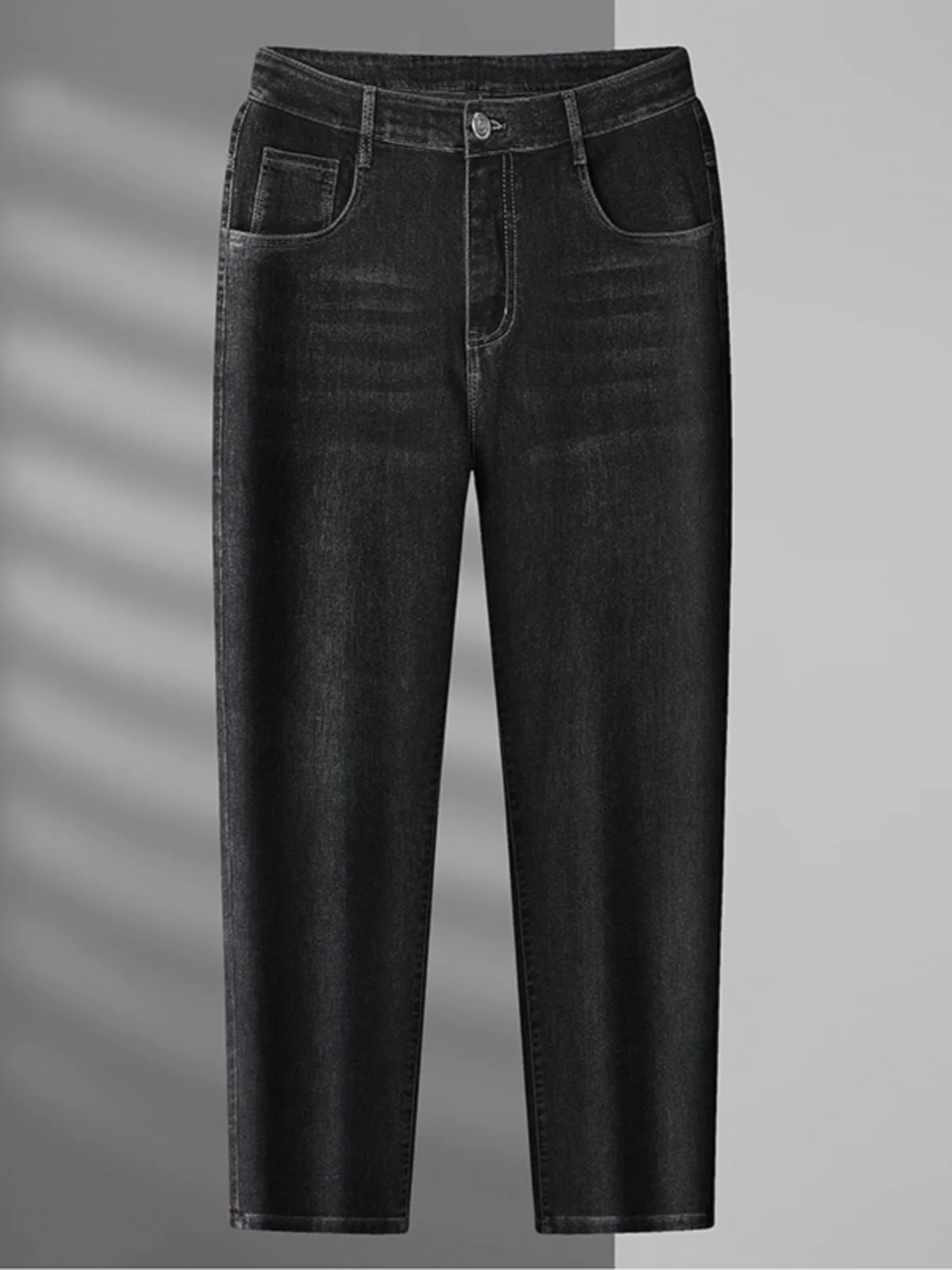 

Loose Fit Men's Jeans Casual Straight Leg Long Pants plus Size Extra Large for Fat Men Breathable Cotton Polyester Blend