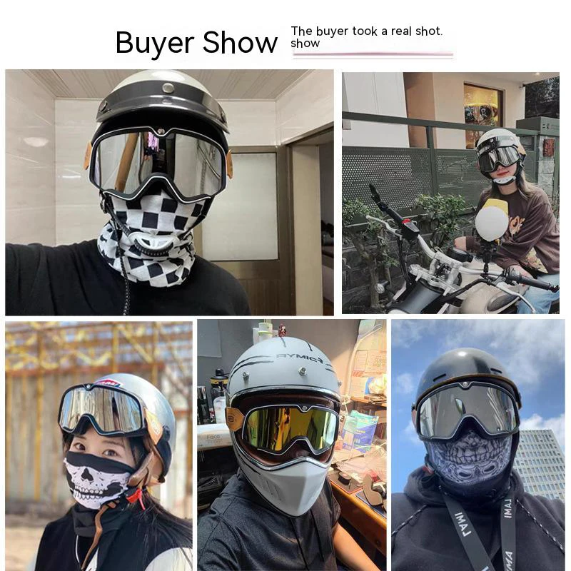 Motorcycle Retro Goggles Skiing Glasses Outdoors Motocross Sunglasses Helmet Riding Racing Cafe Racing Mountain Bike ATV