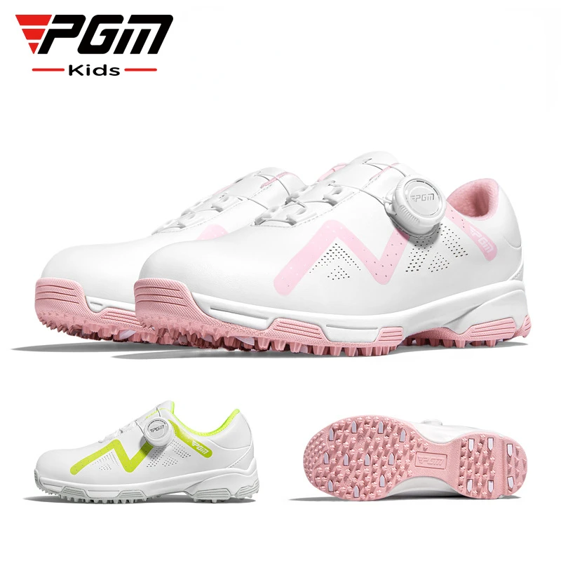 PGM Children's Golf Shoes Teenage Casual Sports Kids Sneakers Quick Lacing Breathable Waterproof Non-Slip XZ333 Wholesale