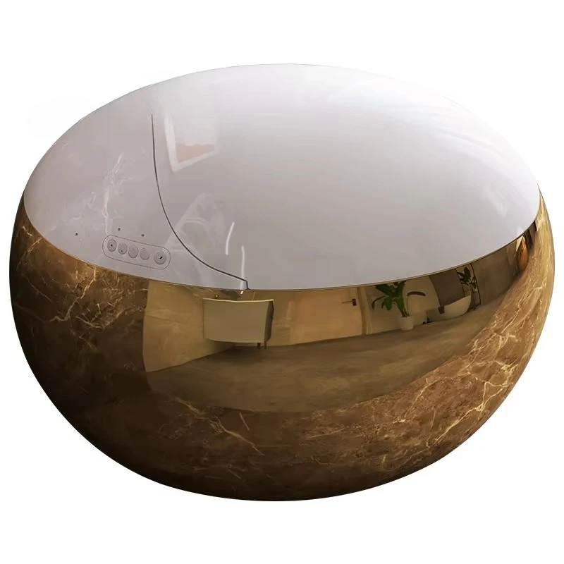 

Luxury New Design Gold Smart Bidet Toilet Seat Square and Round Bowl Floor-to-Floor Ceramic Golden Egg Smart Toilet Seat