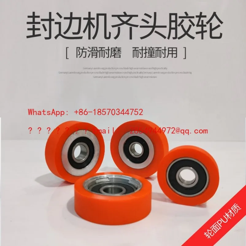 L     Fully Automatic Edge Banding Machine Anti-collision Pressure Tracking PU Wheel, Head Rubber Wheel