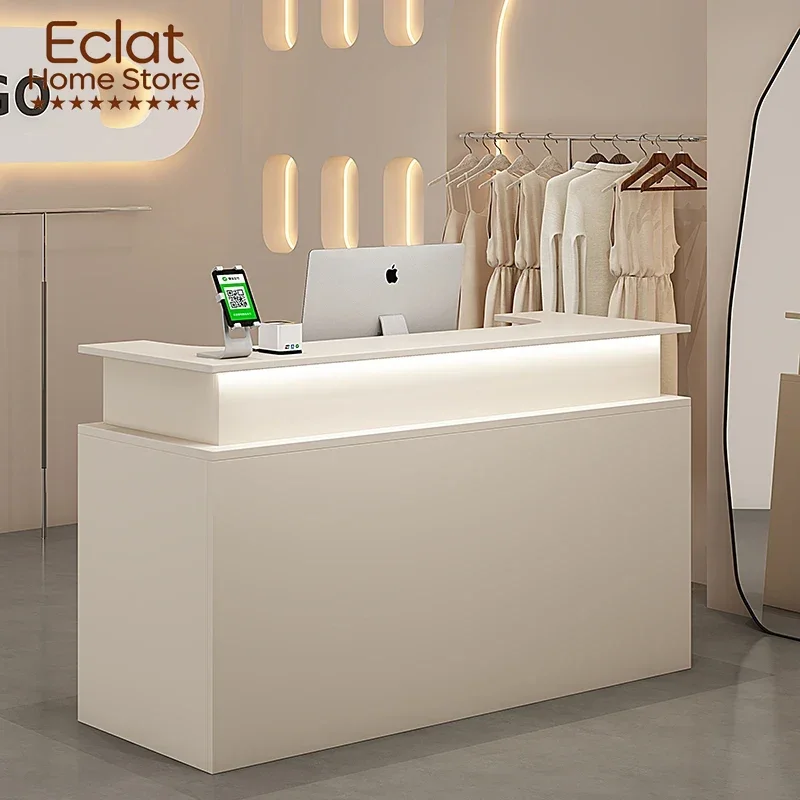Display Counter Reception Desks Decoration Beauty Salon Reception Desks Design Luxury Mostrador Negocio Commercial Furniture