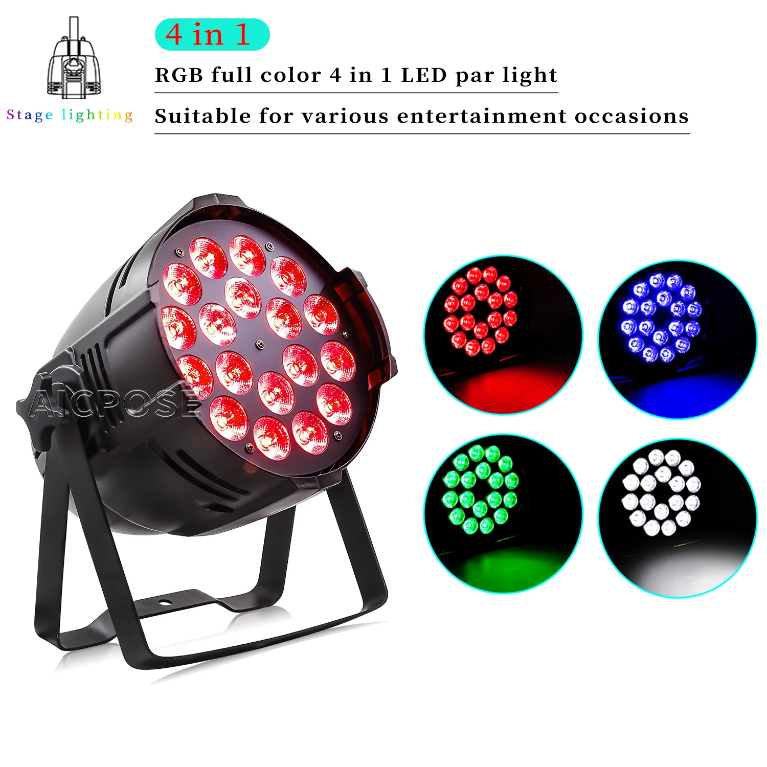 4-10pcs 18x12W RGBW 4 in 1 LED Par Light Aluminum Stage Light for Wedding Chapel Club DJ Disco Equipment Stage Lighting