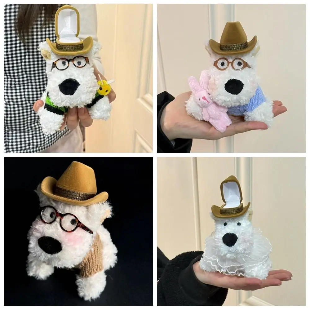

Lovely Display Plush Puppy Doll Ring Box Plush Cartoon Wedding Ring Case Stuffed Cute Couple Rings Holder For Girlfriend