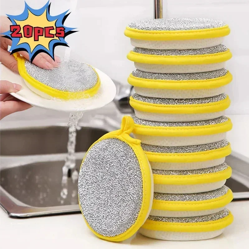 

20pcs Dishwashing Sponge Reusable Washable Sponges Double Side Magic Sponge To Wash Dishes Useful Things for Kitchen Clean Tools